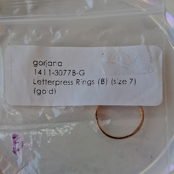 Gorjana Gold Letterpress Ring - B - Picture 3 of 3